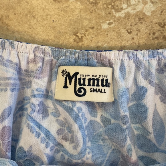 SHOW ME YOUR MUMU Set Blue & Purple Floral Heidi Top + Shorts Women’s Small - Picture 6 of 7